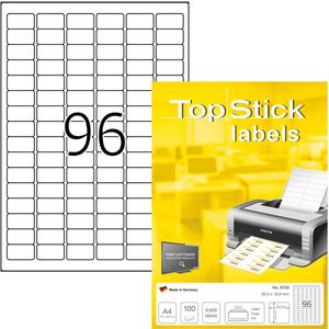 Universaletiketten TopStick labels, 8728, weiß