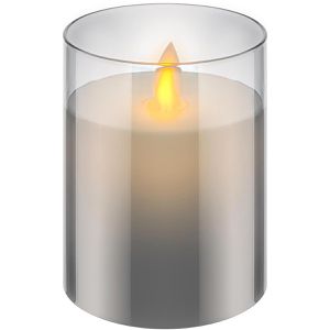 LED-Kerze Goobay 60370, Echtwachs im Glas, grau