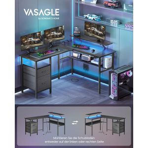 Produktbild für Schreibtisch Vasagle LWD095B01, schwarz / schwarz
