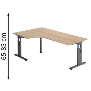 Schreibtisch Hammerbacher O-Serie, eiche / graphit