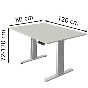 Produktbild für Schreibtisch Kerkmann Move 3 Tube lichtgrau / silber