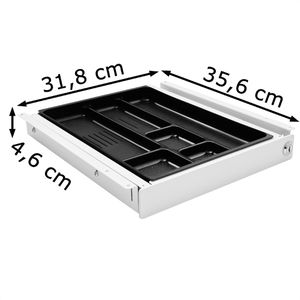 Produktbild für Unterbau-Schublade PJ-Production 4012-9016-L, weiß, aus Metall