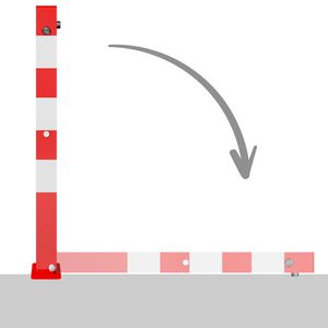 Produktbild für Absperrpfosten Schake 470UNB, rot/weiß, aus Metall