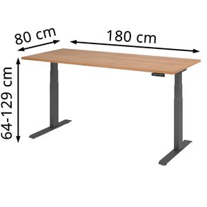 Produktbild für Schreibtisch Hammerbacher XDKB 19 nussbaum / graphit