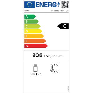 Produktbild für Kühlvitrine Saro SC70, 330-10001, weiß