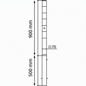 Produktbild für Absperrpfosten Schake 470NB+2, 2 Ösen, rot/weiß, aus Metall
