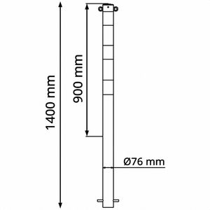Produktbild für Absperrpfosten Schake 476BG/2, 2 Ösen, schwarz/gelb, Metall