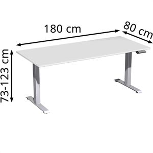 Produktbild für Schreibtisch Geramöbel Elevate Basic, lichtgrau / silber