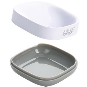 Produktbild für Seifenschale JosephJoseph Slim, weiß-grau