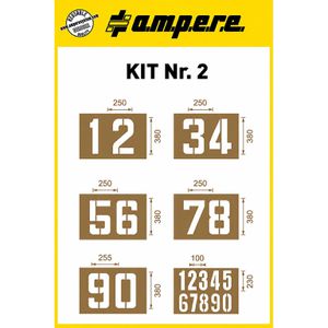Sprühschablone AMPERE KIT Nr. 2 Zahlen