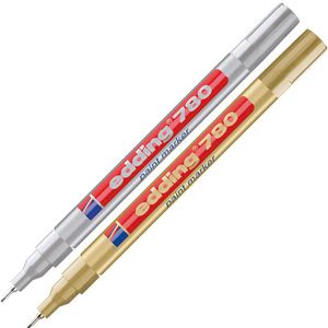 Lackmarker Edding 780, gold und silber