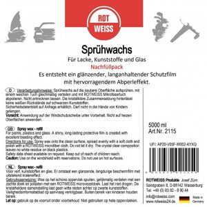 Produktbild für Lackversiegelung RotWeiss Sprühwachs