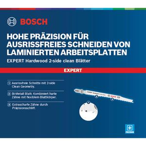 Produktbild für Stichsägeblätter Bosch Expert Hardwood 2-side clean, T 308 BF