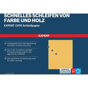 Produktbild für Schleifpapier Bosch Expert C470, Körnung 60-240, Set