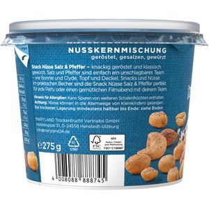 Produktbild für Nussmischung Maryland Snack Nüsse Salz &amp; Pfeffer, im Becher