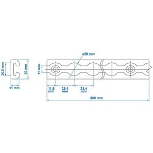 Produktbild für Airlineschiene ProPlus 342178, Set, zum Schrauben, 2 Stück
