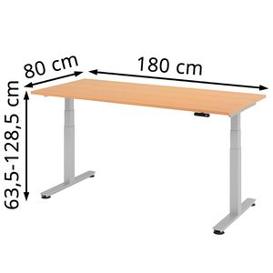 Produktbild für Schreibtisch Hammerbacher XDSM 19, buche / silber