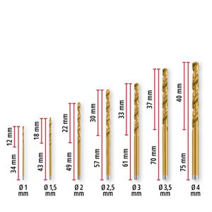 Produktbild für Bohrer Einhell 427019, HSS-TiN Spiralbohrer