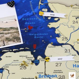 Produktbild für Deutschlandkarte Lana-KK Blue Ocean Postleitzahlen, Holzrahmen