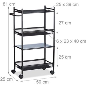 Produktbild für Küchenwagen Relaxdays 10021747, schwarz
