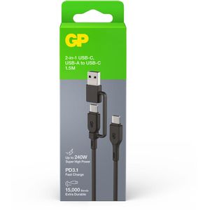 Produktbild für Ladekabel GP Batteries GPCBCCBVBKUSB971, 1,5m