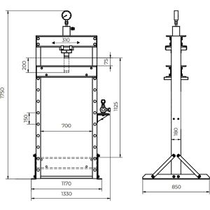 Produktbild für Werkstattpresse Holzmann WP50ECO, Pressdruck 50 t