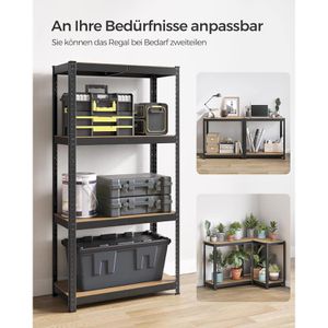 Produktbild für Schwerlastregal Songmics 4 Holzböden