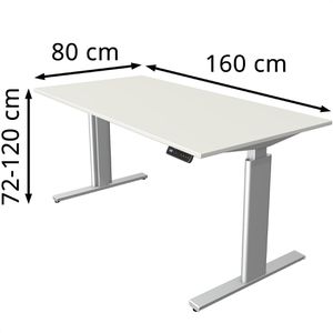 Produktbild für Schreibtisch Kerkmann Move 3 Tube, weiß / silber