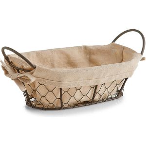 Brotkorb Zeller Countrystyle 18090, aus Metall / Stoff