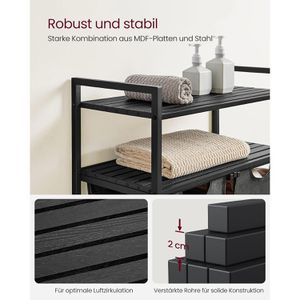 Produktbild für Wäschekorb Vasagle BLH211G01, schwarz, 2 Fächer