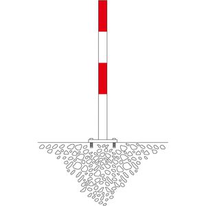 Produktbild für Absperrpfosten Moravia MORION, 1 Öse, rot/weiß, aus Metall