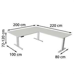 Produktbild für Schreibtisch Kerkmann Move 3 Tube, lichtgrau / silber