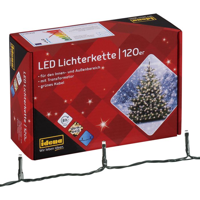 10er LED Lichterkette silberne Sterne batteriebetrieben