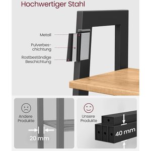Produktbild für Bücherregal Vasagle LLS044B05, schwarz / honig-braun