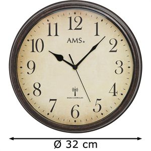 Produktbild für Wanduhr AMS 5962, Metall, analog, Funkuhr