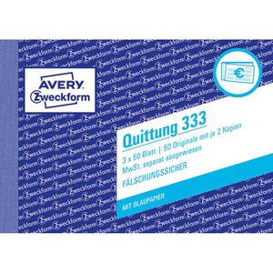 Produktbild für Quittungsblock Zweckform 333, fälschungssicher, MwSt. separat
