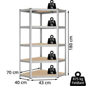 Produktbild für Schwerlastregal Songmics 5 Holzböden