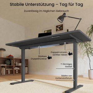 Produktbild für Schreibtisch FlexiSpot E1S Pro, schwarz / grau