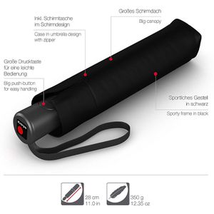 Produktbild für Regenschirm Knirps A.200 M Duomatic, black, sturmfest