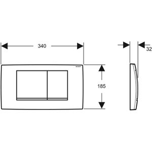 Produktbild für Betätigungsplatte Geberit Twinline30, verchromt