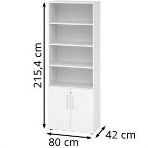 Produktbild für Kombischrank Hammerbacher Serie 9 Advanced, weiß
