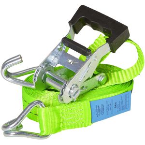 Produktbild für Spanngurt Sandax ERGOLASH, grün, mit Haken &amp; Ratsche