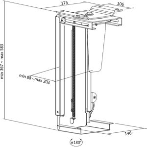 Produktbild für PC-Halterung LogiLink EO0030, schwarz, drehbar