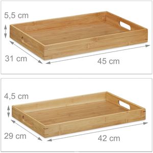 Produktbild für Serviertablett Relaxdays 10020234, eckig, 45x31cm