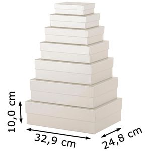 Produktbild für Geschenkbox Rössler-Papier Boxline Metallic Milk, weiß
