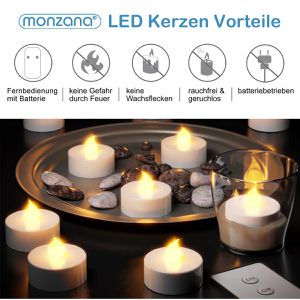 Produktbild für LED-Teelichter Monzana 993216, weiß