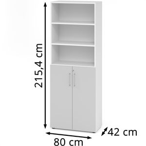 Produktbild für Kombischrank Hammerbacher Serie 9 Advanced, lichtgrau / weiß