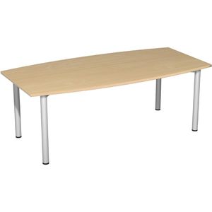 Geramöbel Konferenztisch S-710216-BS, Tonnenform, 200 x 72 x 80 / 120cm, buche