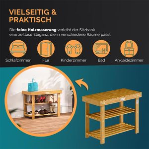 Produktbild für Schuhbank CASARIA 106544, braun, aus Holz