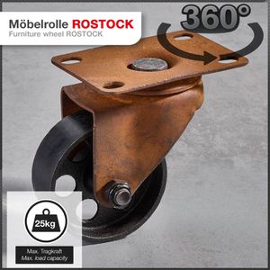 Produktbild für Möbelrolle SO-TECH ROSTOCK 136448, mit Anschraubplatte